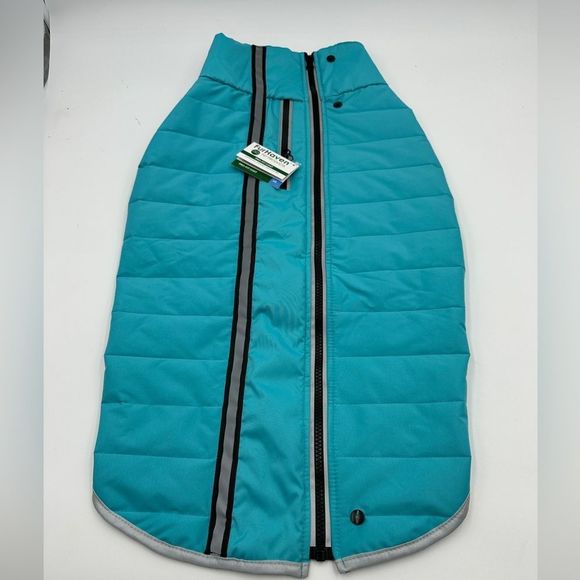 NWT!! Furhaven Dog Coat Water-Repellent Pro-Fit Active Jacket, Aquamarine, Large - Picture 5 of 14
